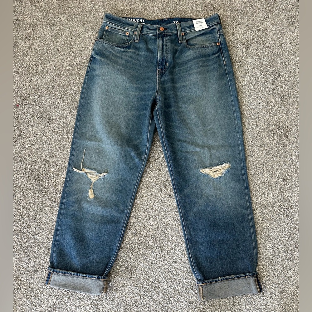 NWT J.Crew Slouchy Boyfriend Distressed Jeans
